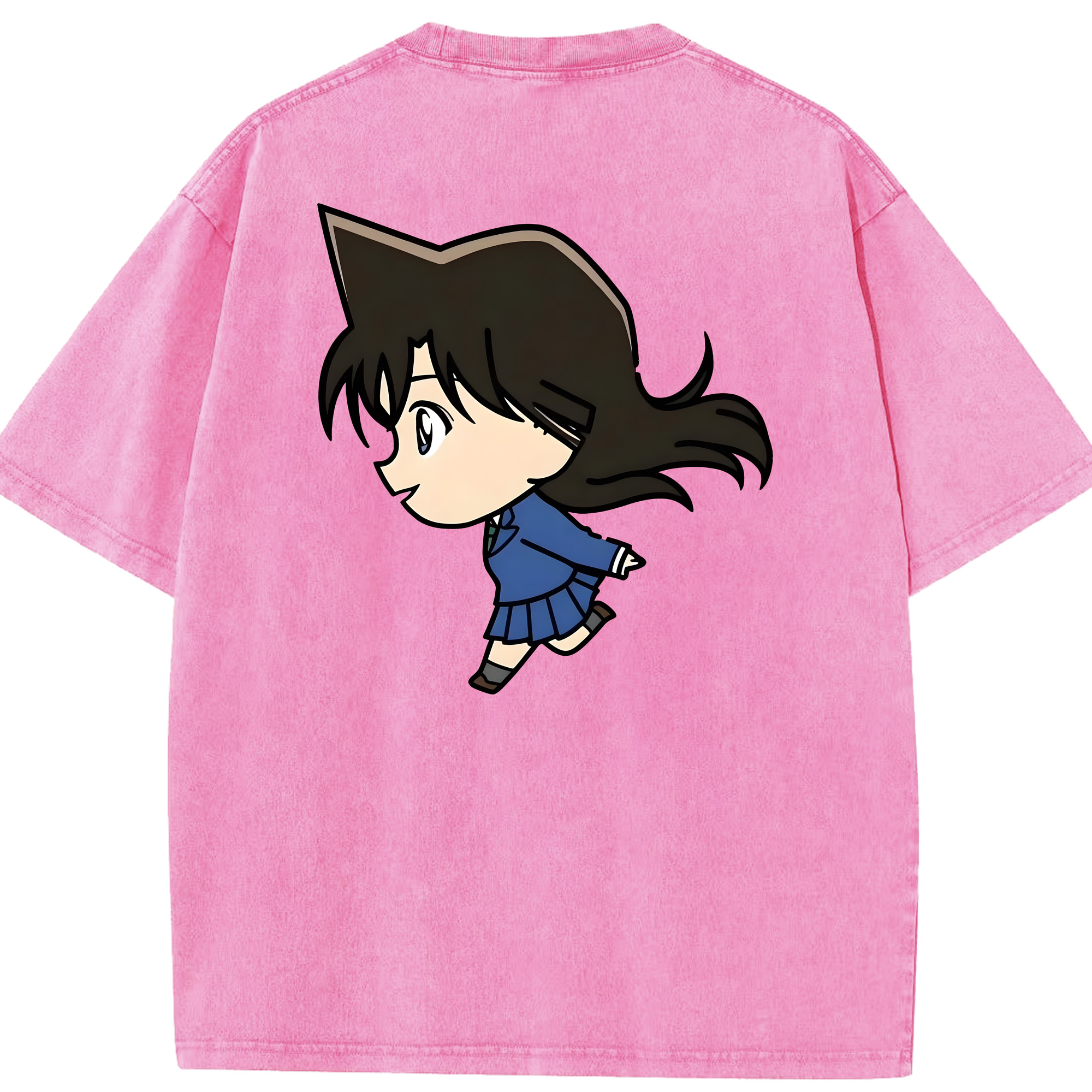 （画像用） 名探偵コナン 毛利 蘭 もうり らん、モーリ ラン Detective Conan Rachel Moore 綿100% ヴィンテージ風 半袖Tシャツ（背面プリント）